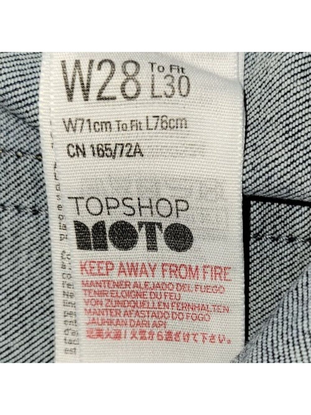 Topshop Moto Jamie Flare Blue Denim Stretch Jeans Women's Size W28 Actual W26 - Picture 11 of 14